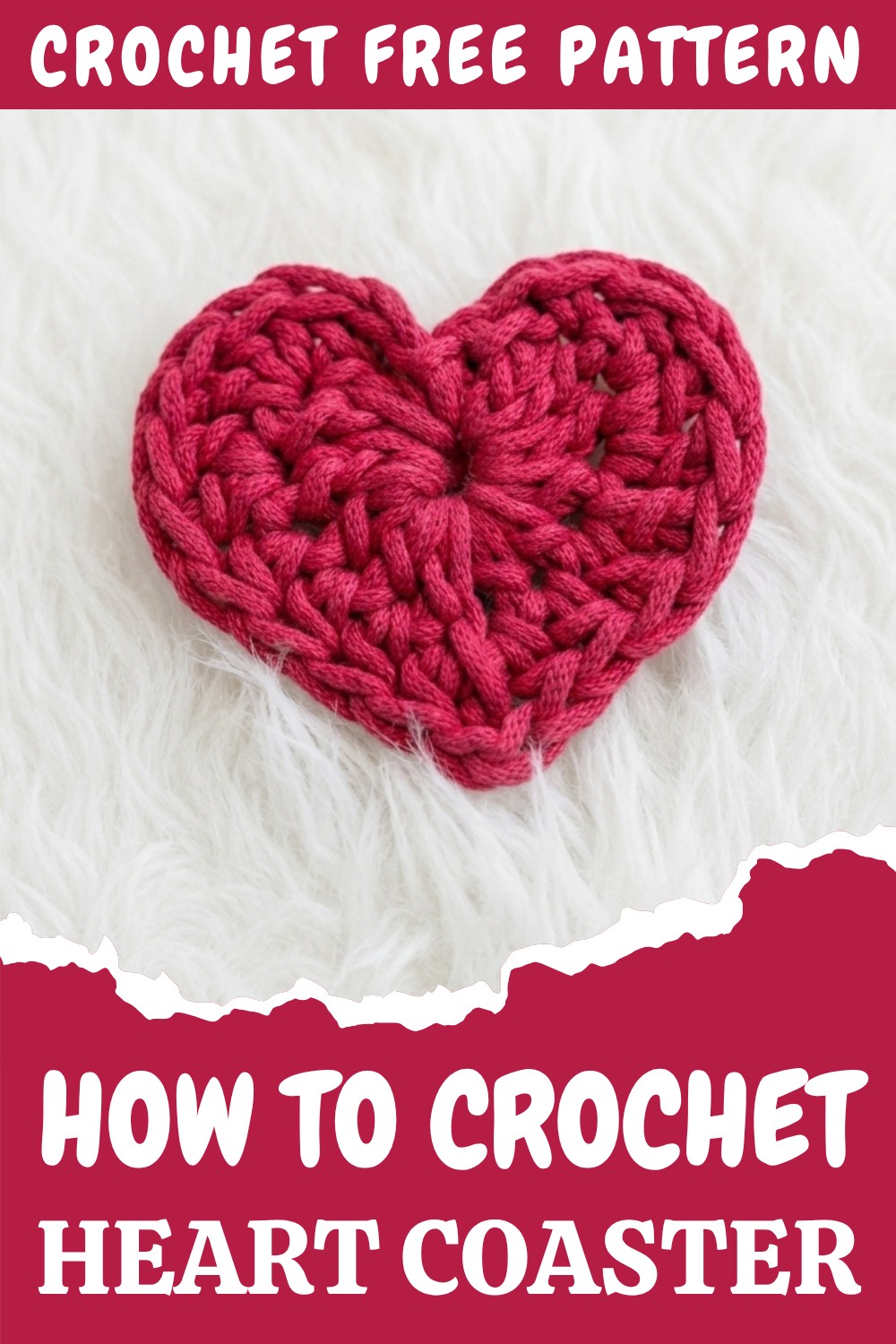 Crochet Heart Coaster Pattern