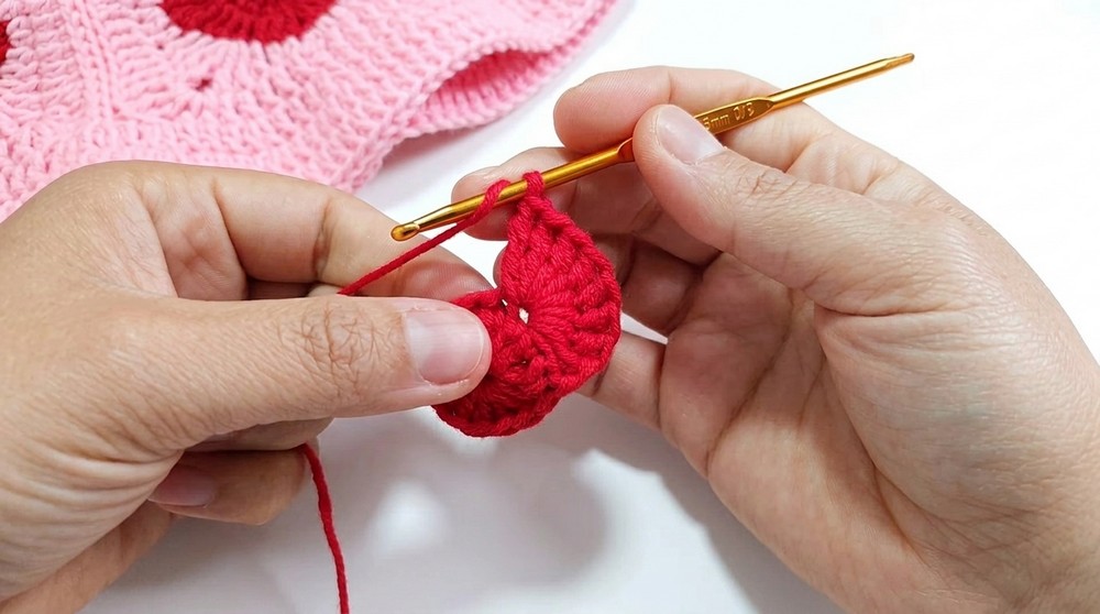 Crochet Heart Hat Pattern 1