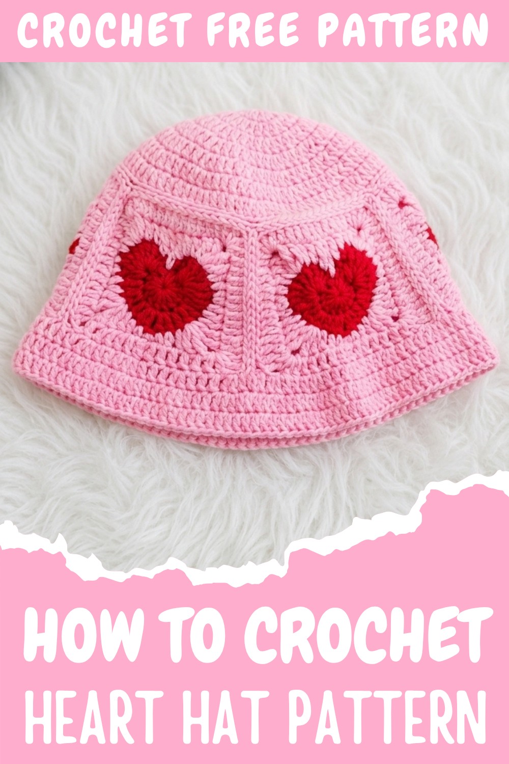 Crochet Heart Hat Pattern