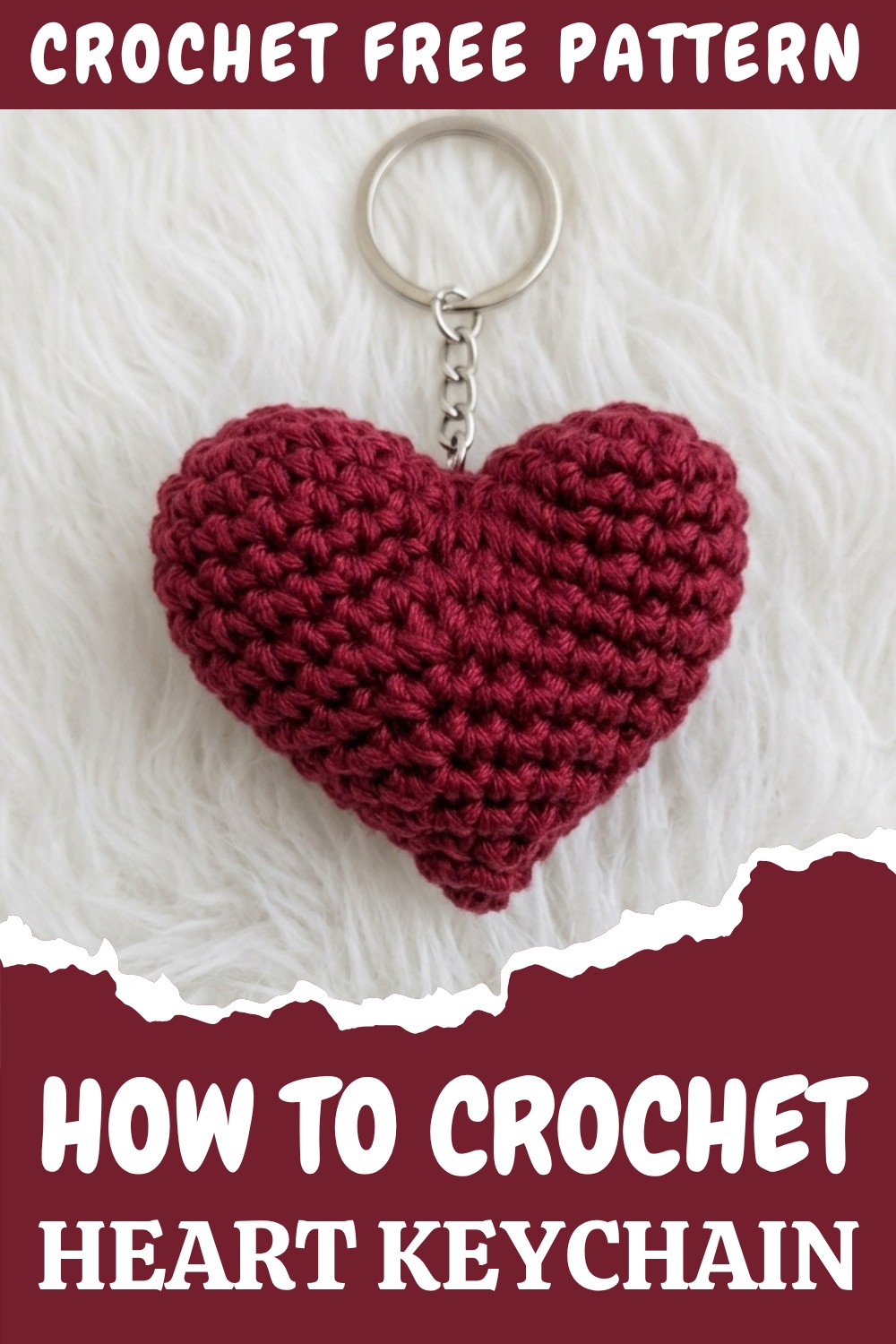Crochet Heart Keychain Pattern