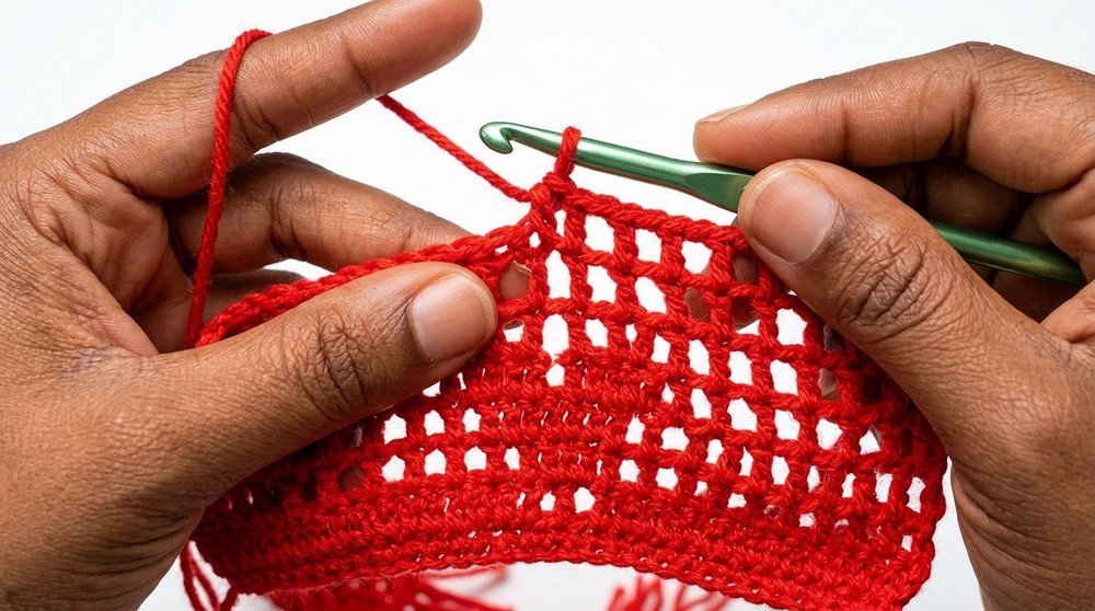 Crochet Mesh Fringe Skirt Pattern 3