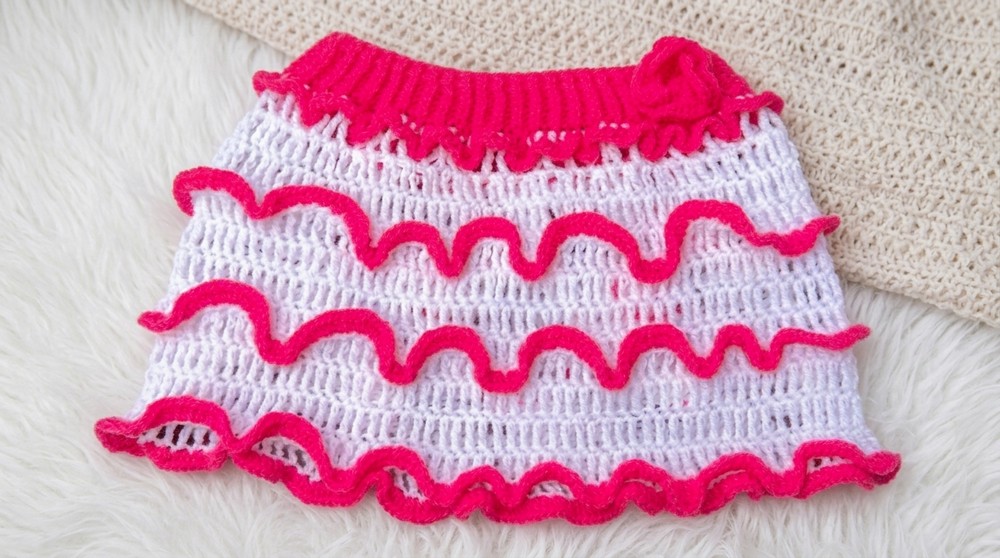 Crochet Ruffle Baby Skirt Pattern 4