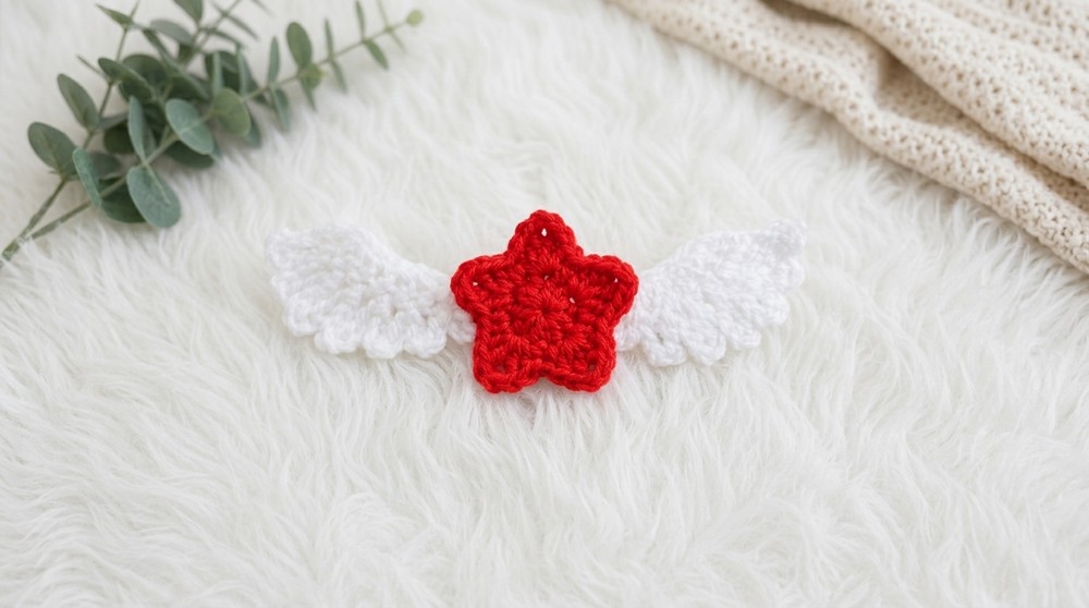 Crochet Star With Angel Wings Pattern 4