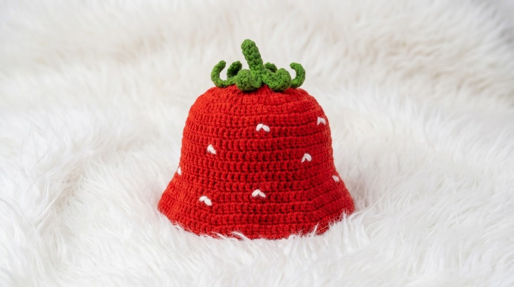 Crochet Strawberry Bucket Hat Pattern 5