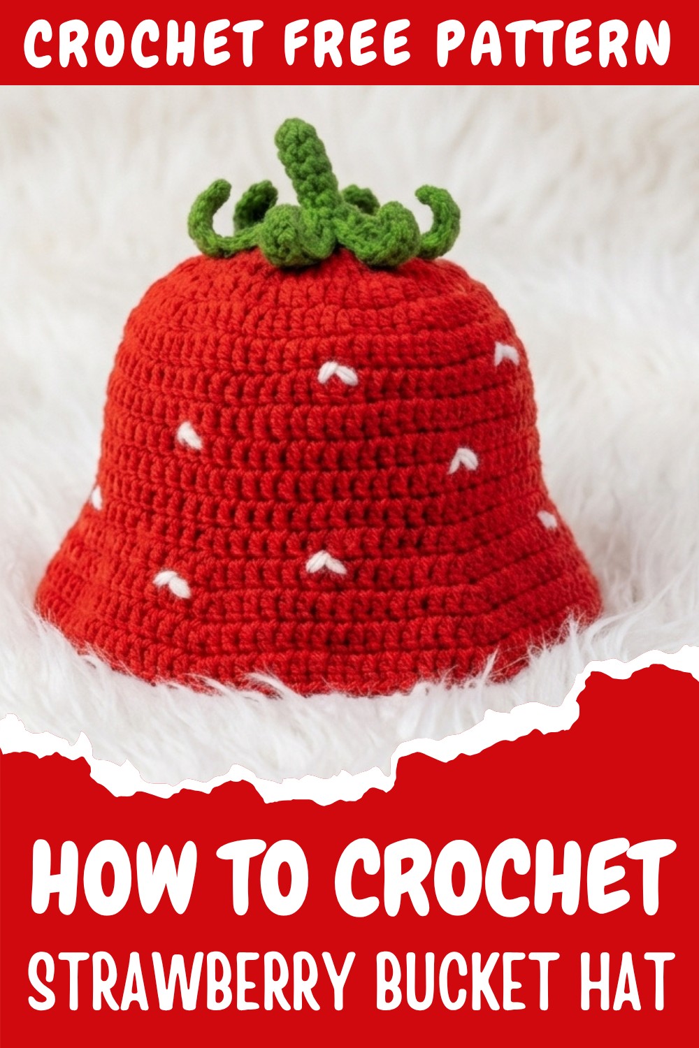 Crochet Strawberry Bucket Hat Pattern