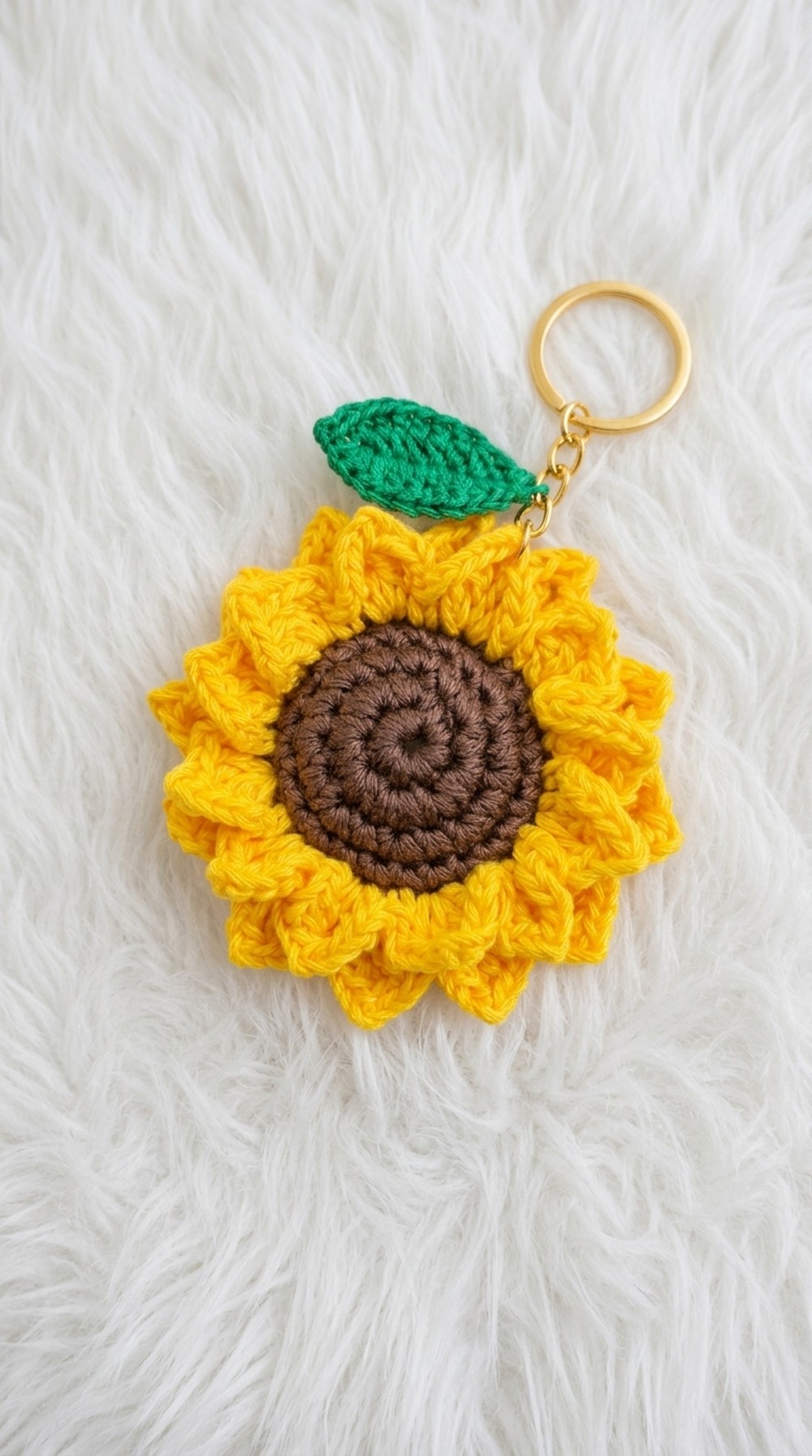 Crochet Sunflower Keychain Pattern 5