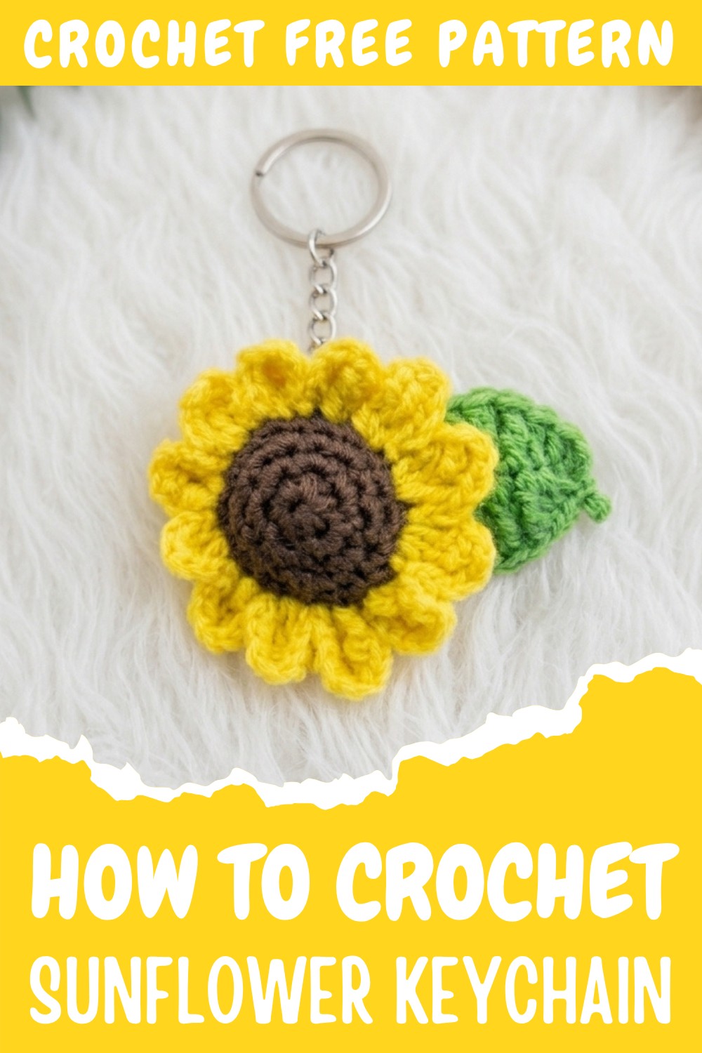 Crochet Sunflower Keychain Pattern