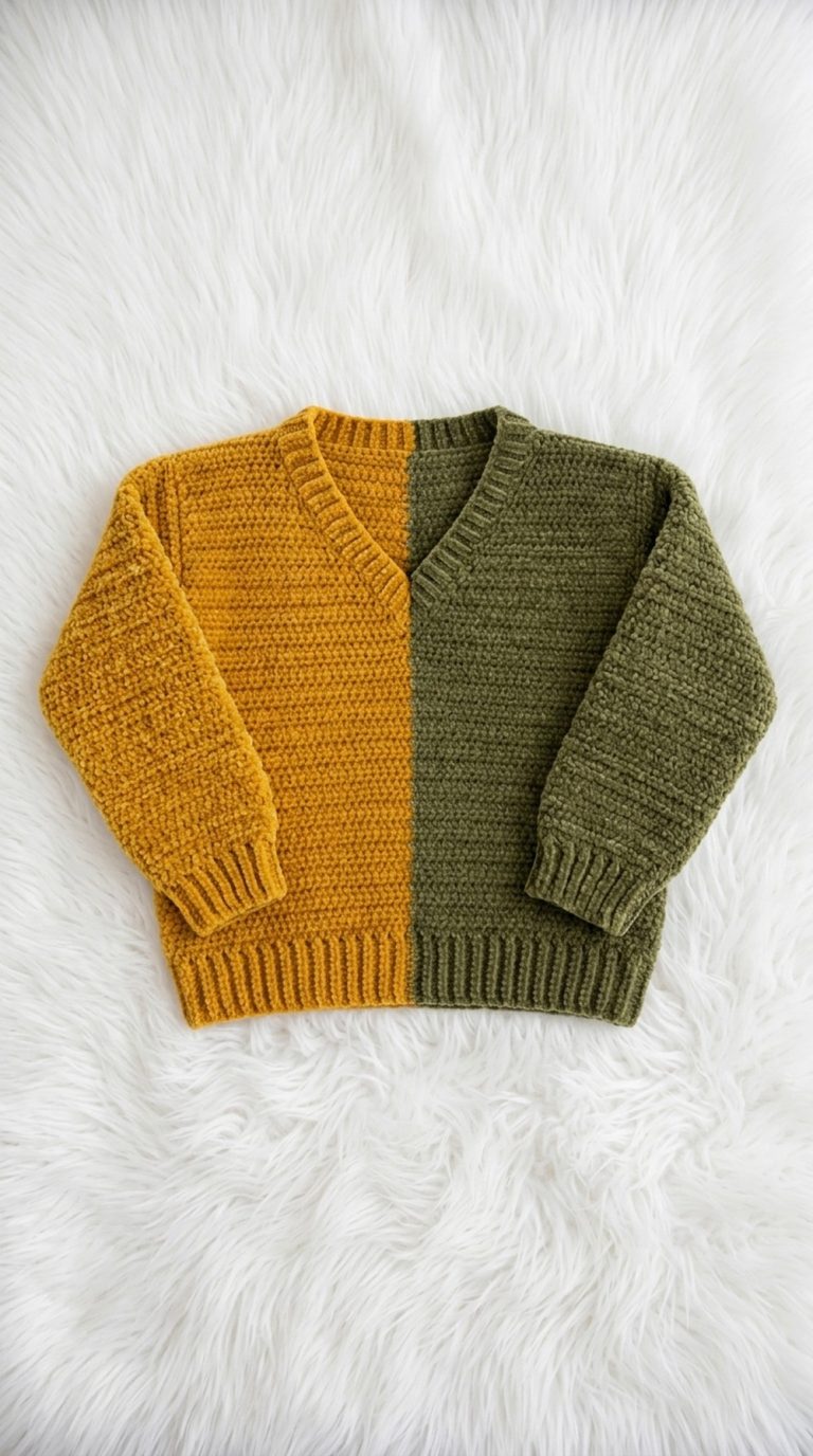 Crochet Sweater With V Neck Pattern 5