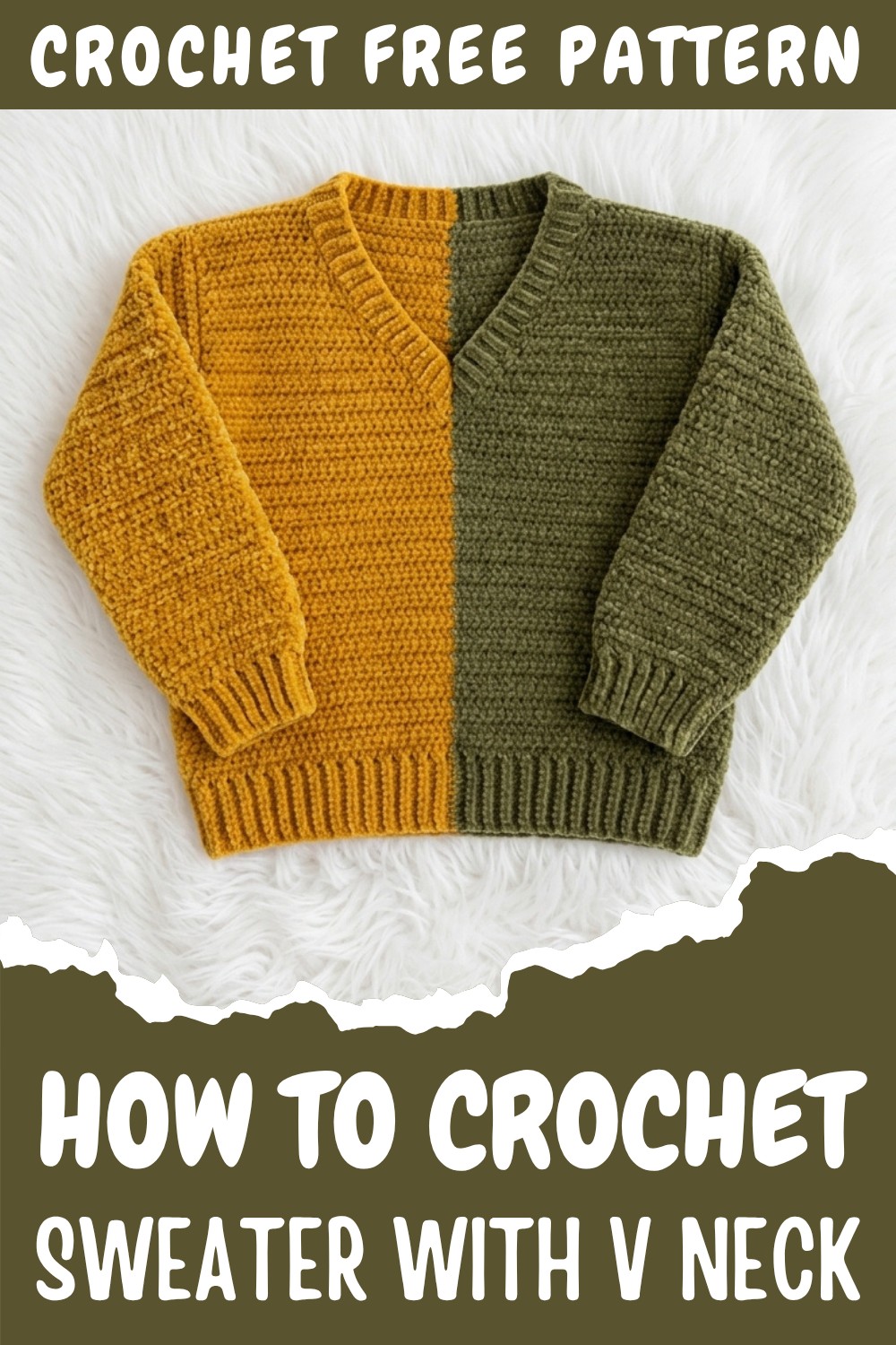 Crochet Sweater With V Neck Pattern