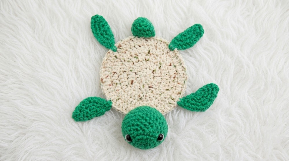 Crochet Turtle Coaster Pattern 4
