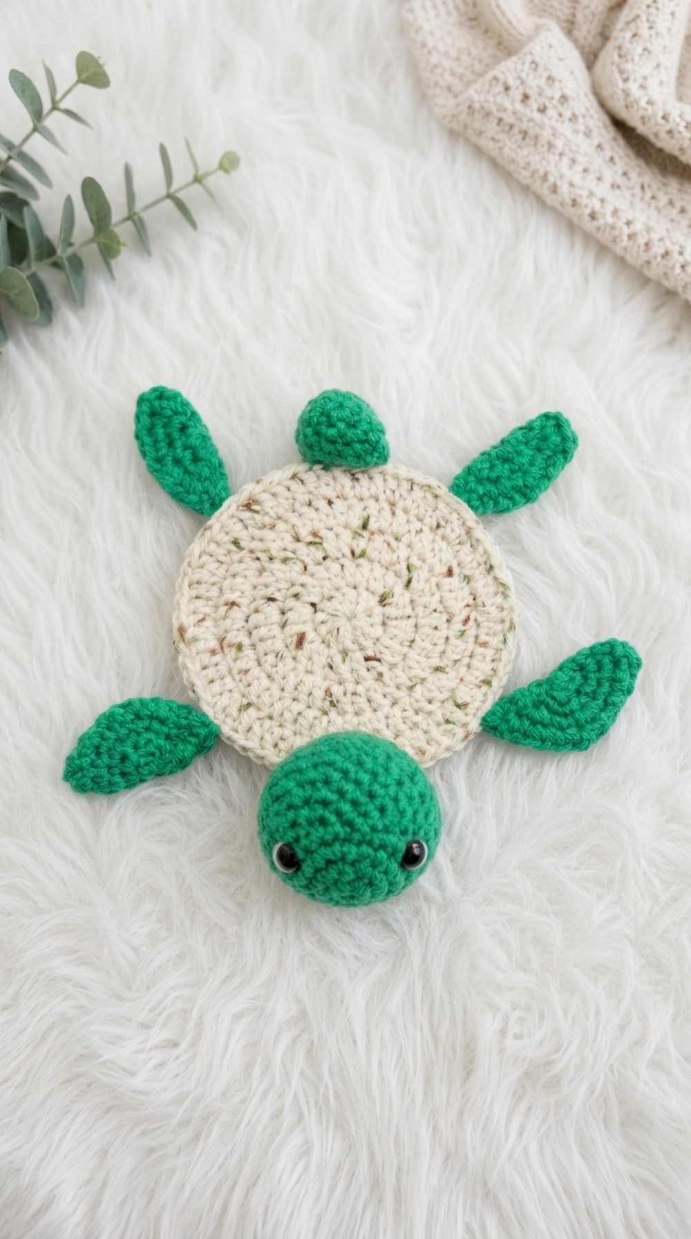 Crochet Turtle Coaster Pattern 5