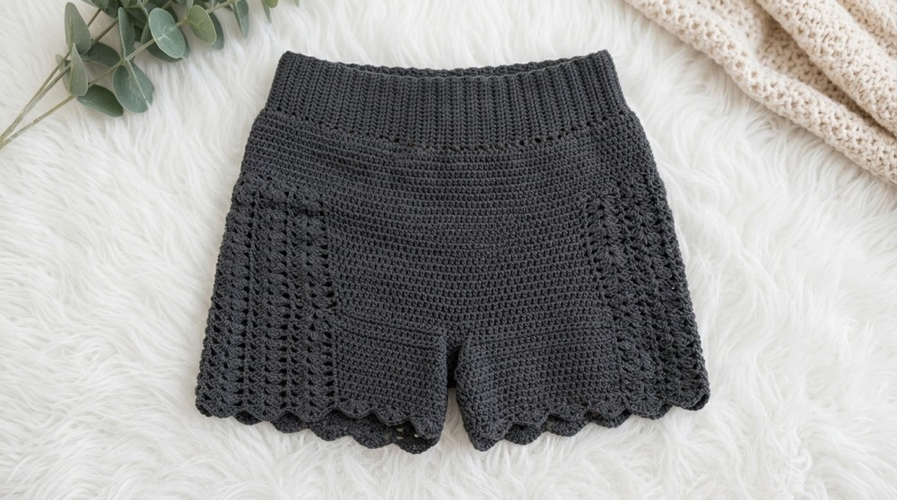 Crochet Waisted Shorts Pattern 4