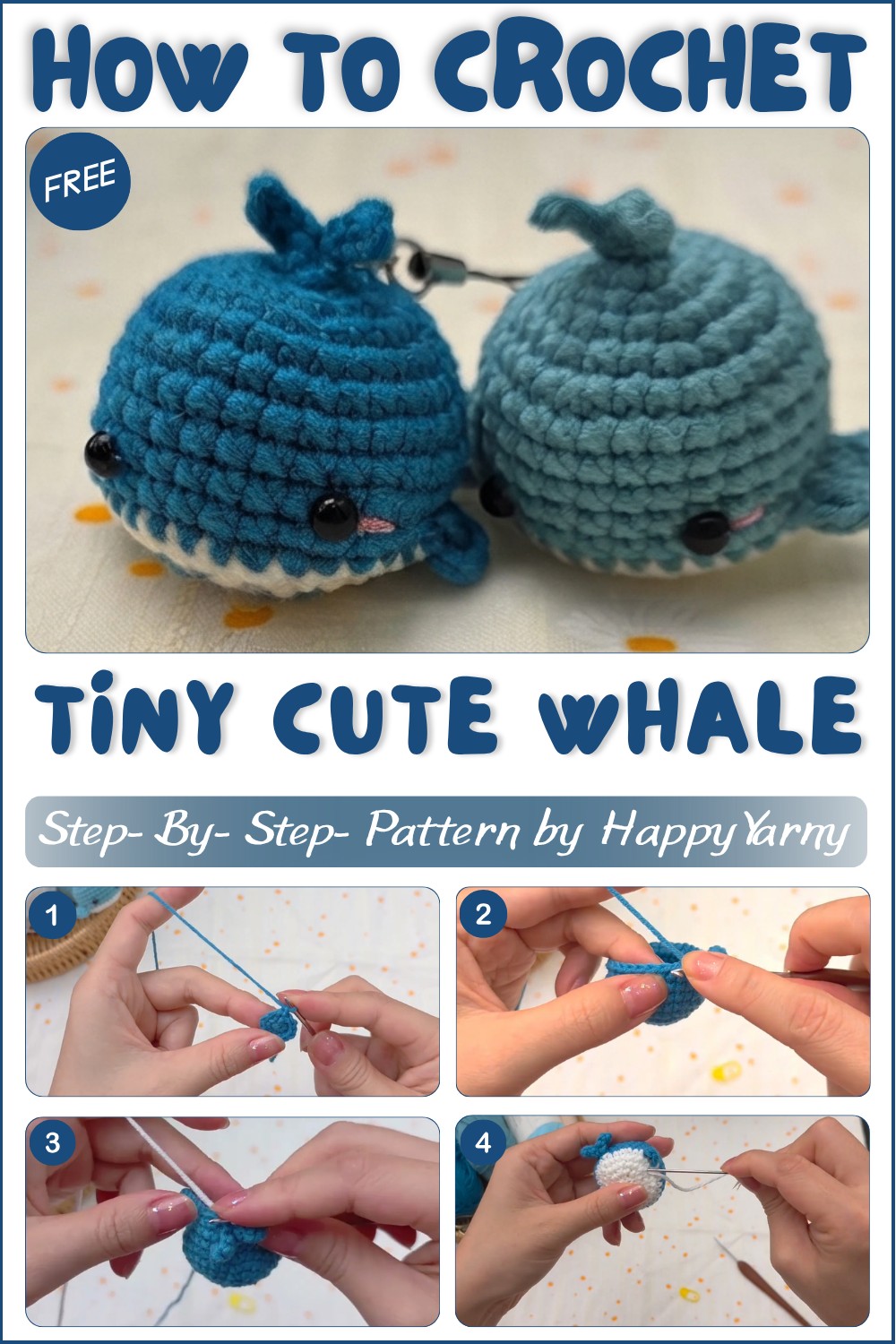 Crochet Amigurumi Whale Easy Tiny Cute Whale Tutorial for Beginners (1)