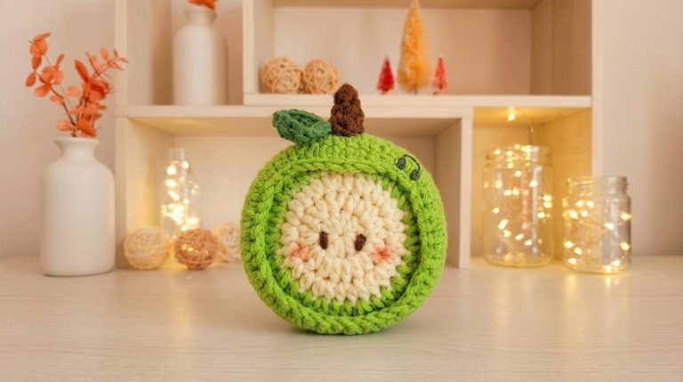 Crochet Apple shaped Headphone Pattern 4