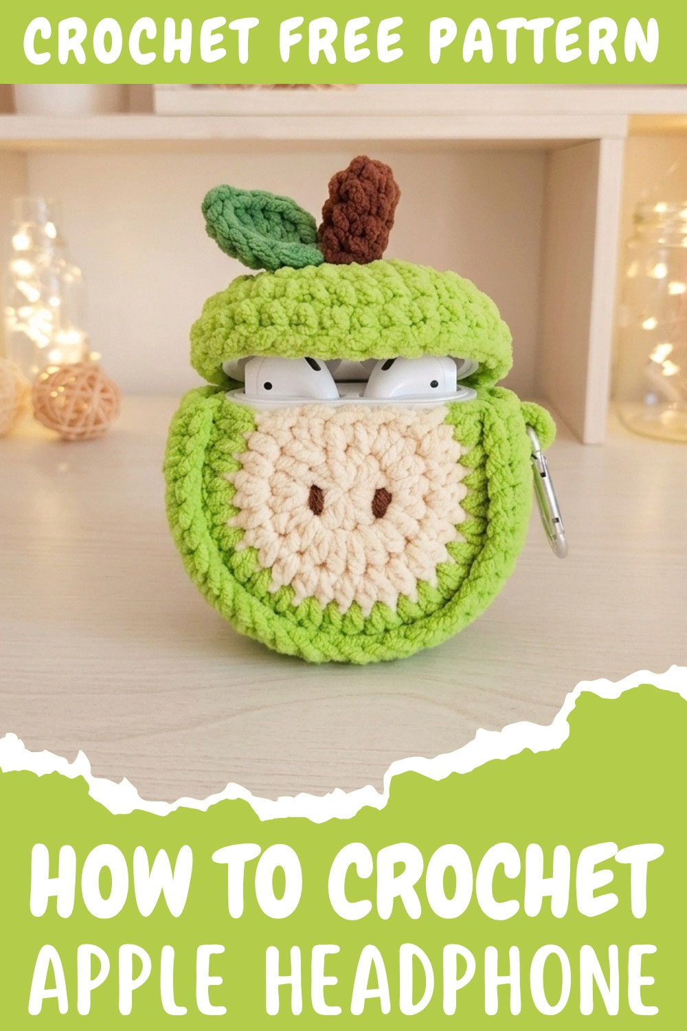 Crochet Apple shaped Headphone Pattern