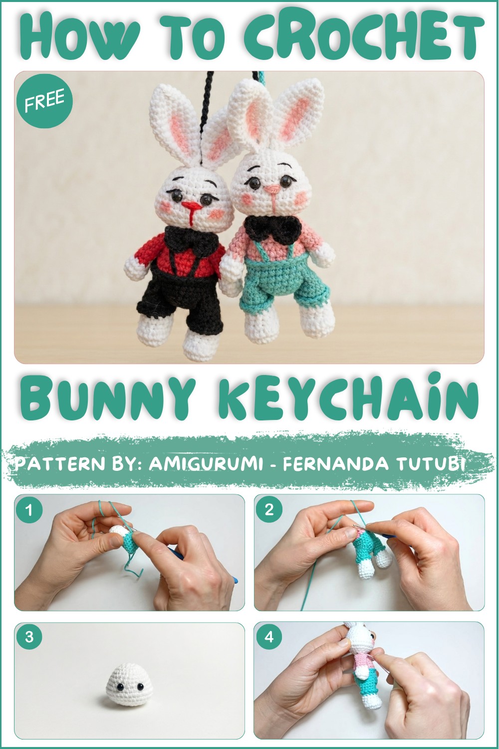 Crochet Bunny Keychain Amigurumi Bunny Master Class 1