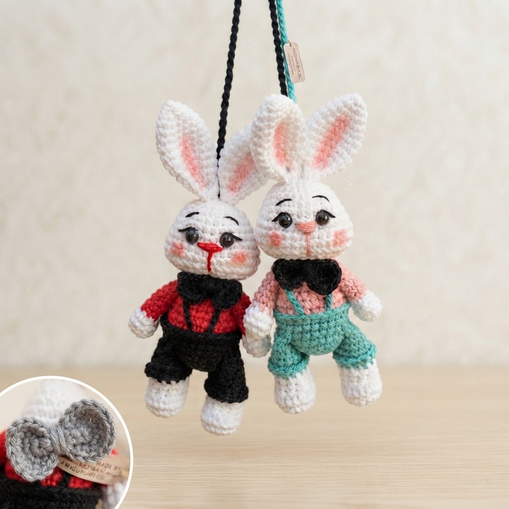 Crochet Bunny Keychain Amigurumi Bunny Master Class 10