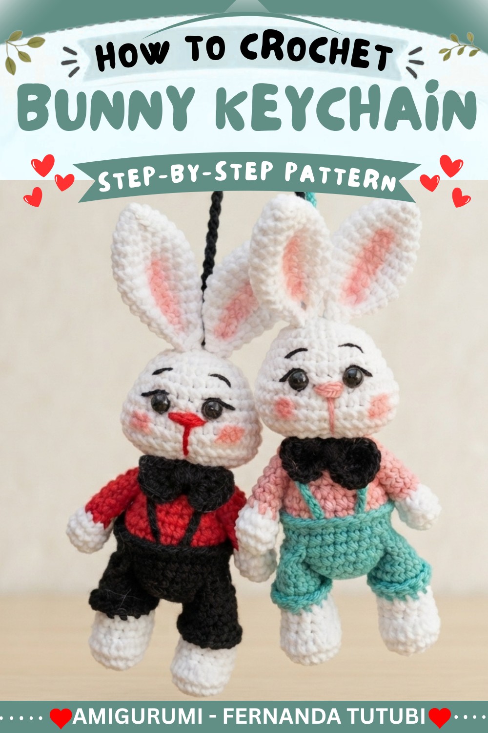Crochet Bunny Keychain Amigurumi Bunny Master Class 9