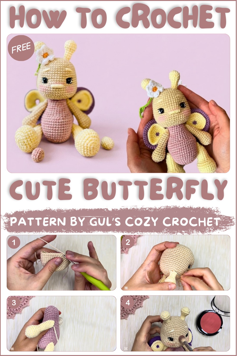 Crochet Butterfly Amigurumi Tutorial 1