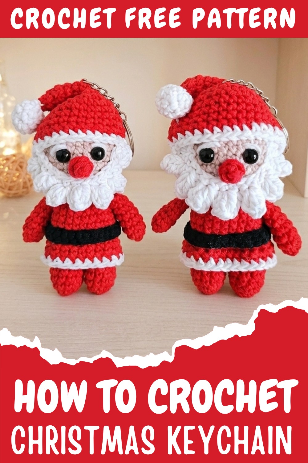 Crochet Christmas Keychain Pattern