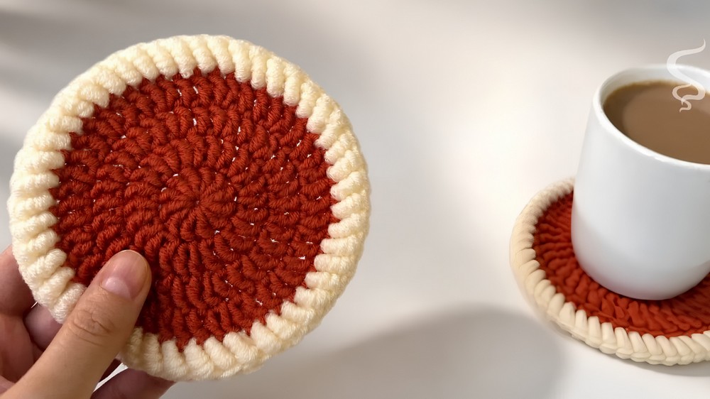 Crochet Coaster for Absolute Beginners ☕ Step-by-Step Tutorial (2)