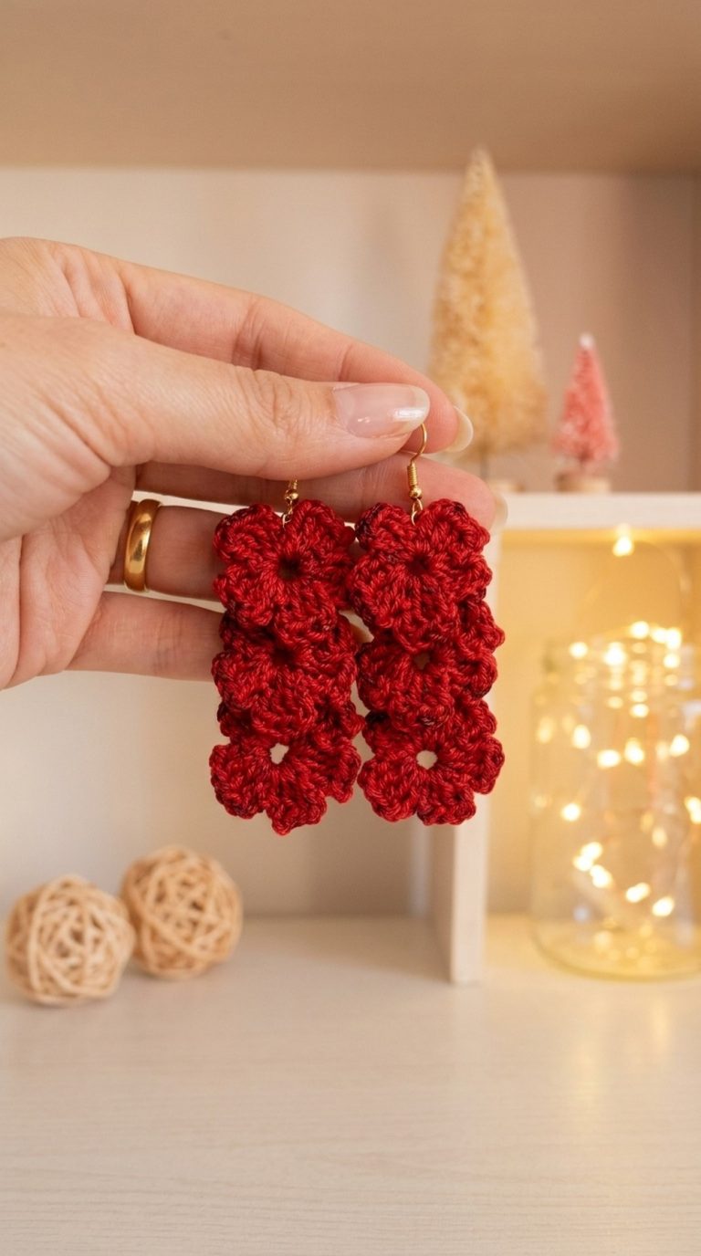 Crochet Earrings For Christmas Pattern 5