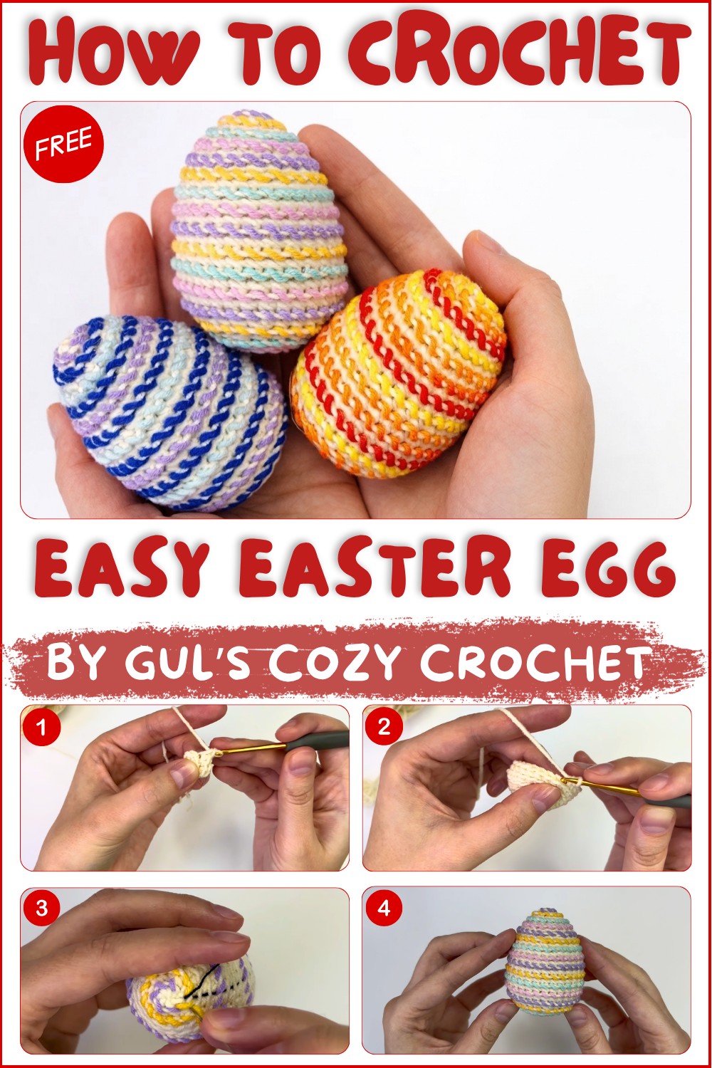 Crochet Easter Eggs 🐣 Create Cute Embroidered Designs Fast 1