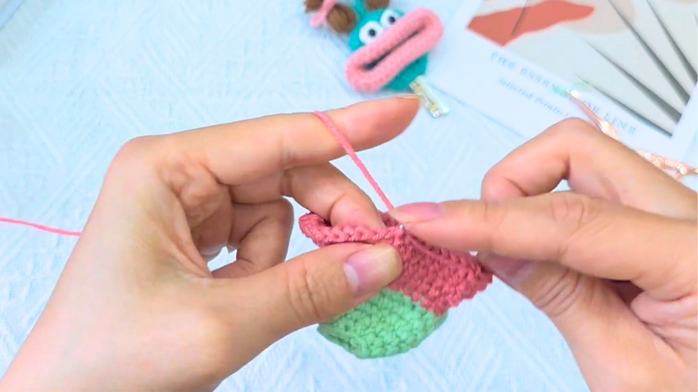 Crochet Key Cover Super Cute Pouting Baby (Beginner Friendly) 6