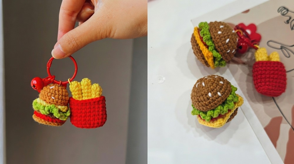 Crochet Mini Hamburger & Fries Set Super Cute Amigurumi Tutorial (2)