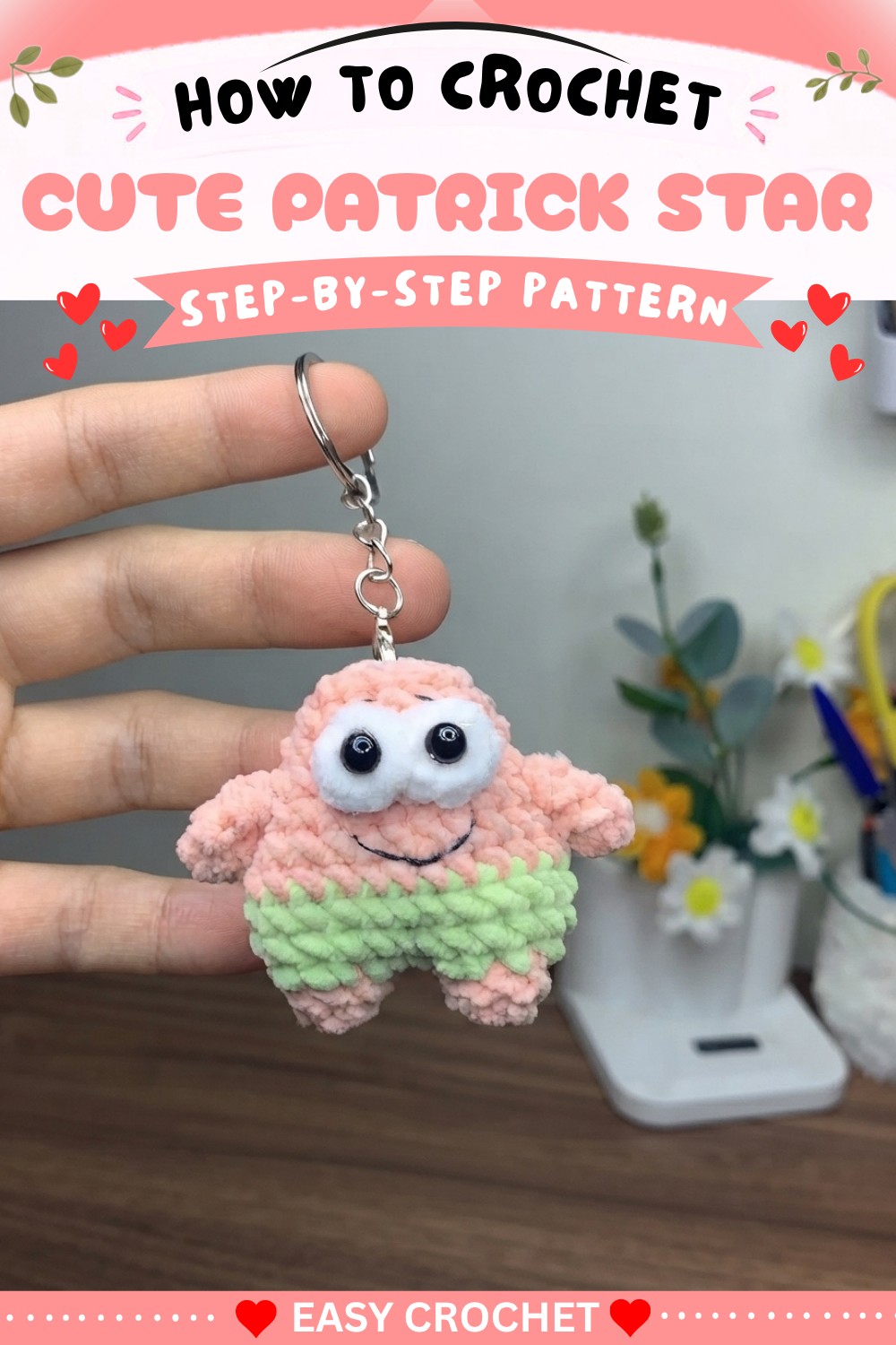 Crochet Patrick Star 🧶 Easy Amigurumi Tutorial for Beginners 8