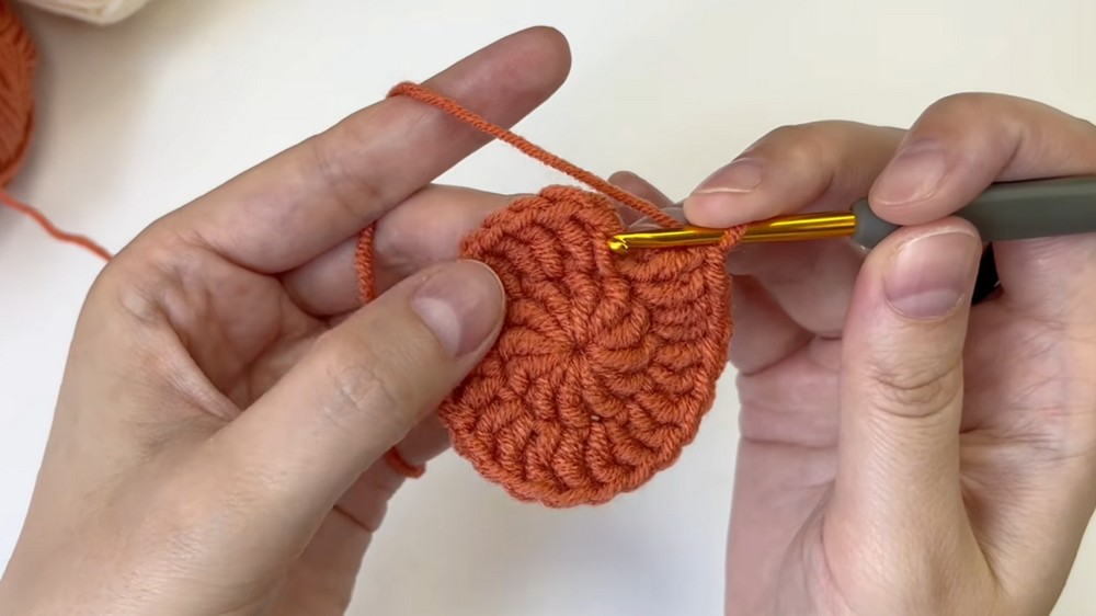 Crochet Pumpkin Pie Coaster Pattern 2
