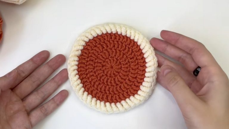 Crochet Pumpkin Pie Coaster Pattern 4