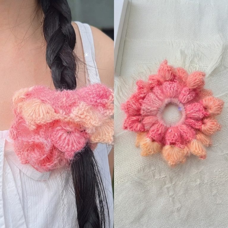 Crochet Scrunchie Tutorial – Easy & Cute Hair Tie for Beginners 11