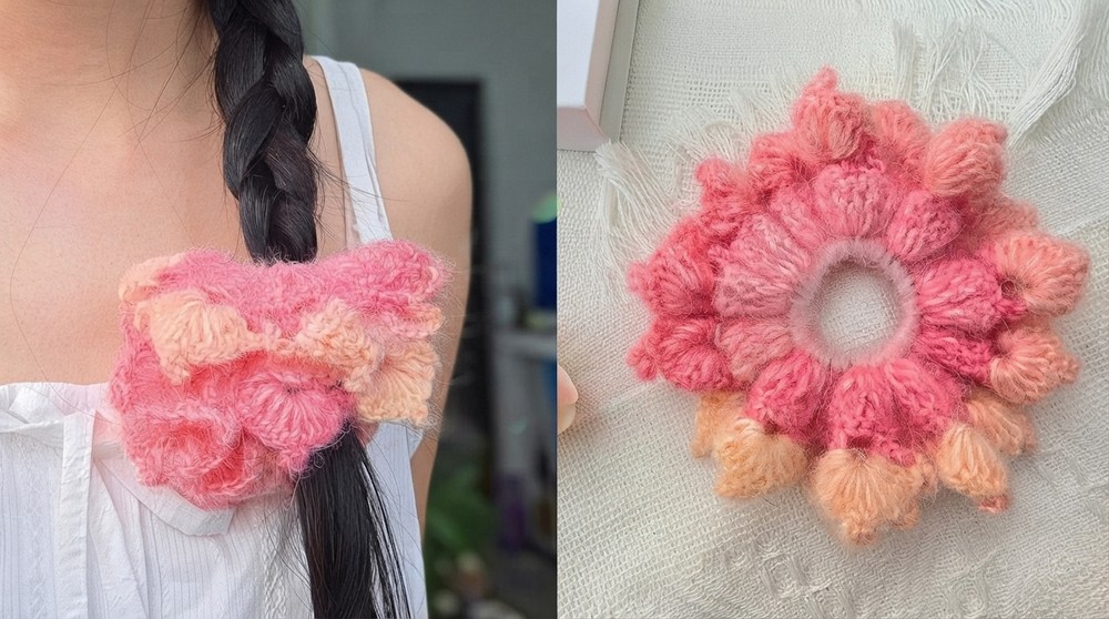 Crochet Scrunchie Tutorial – Easy & Cute Hair Tie for Beginners 2