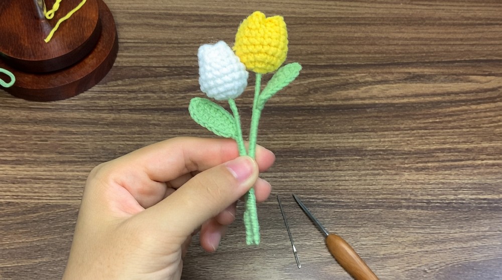 Crochet Tulip Flowers Cute Mini Bouquet- Crochet Tutorial Tulip Bouquet 8