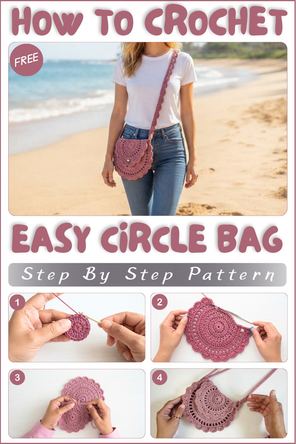 Crochet a circle bag with one skein of yarn 1
