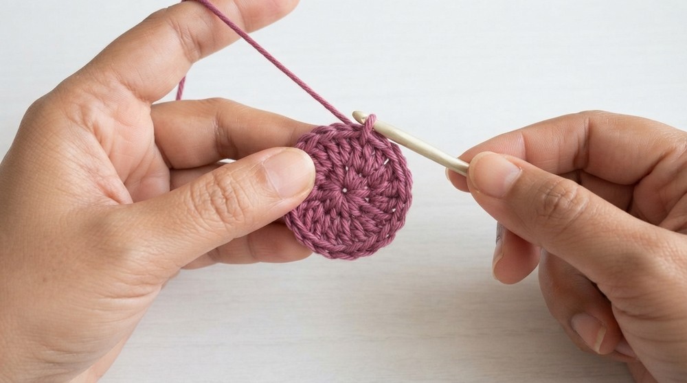Crochet a circle bag with one skein of yarn 3