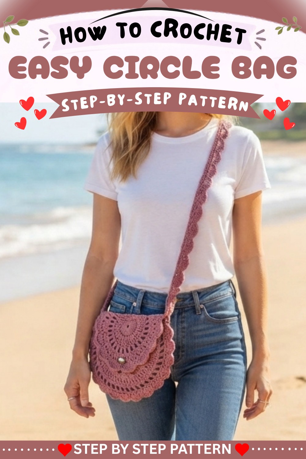 Crochet a circle bag with one skein of yarn 7