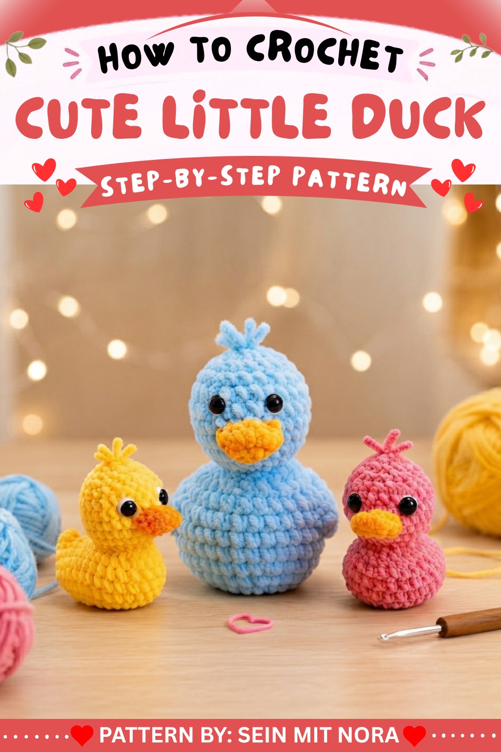 Crochet a little duck 🩵 Easy Amigurumi for beginners Step-by-step tutorial (9)