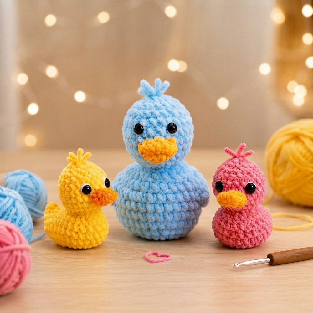 Crochet a little duck 🩵 Easy Amigurumi for beginners Step-by-step tutorial11