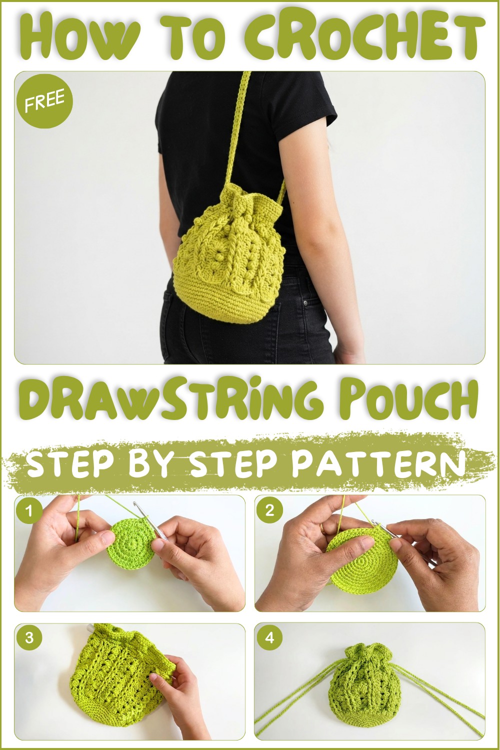 Crochet drawstring Pouch 1