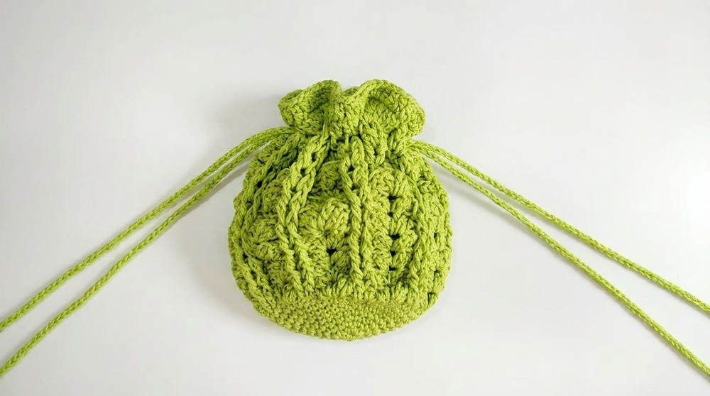 Crochet drawstring Pouch 7