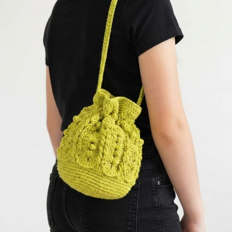 Crochet drawstring Pouch 9