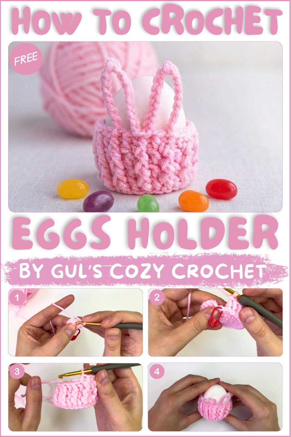 Cute Crochet Easter Basket🐰 Eggs Holder Tutorial for Beginners 1