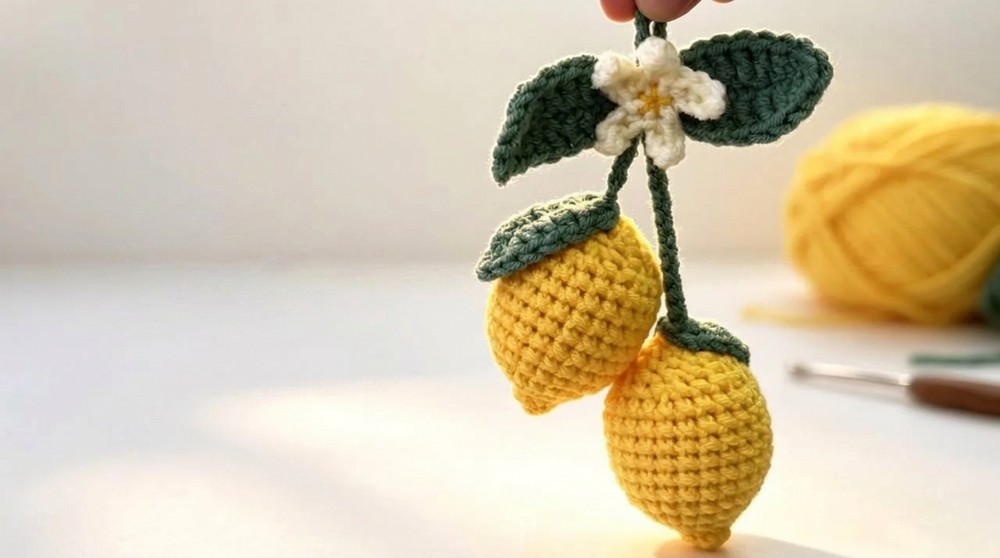 Cute Crochet Lemon Bag Charm 🍋 Easy Keychain Tutorial for Beginners 2