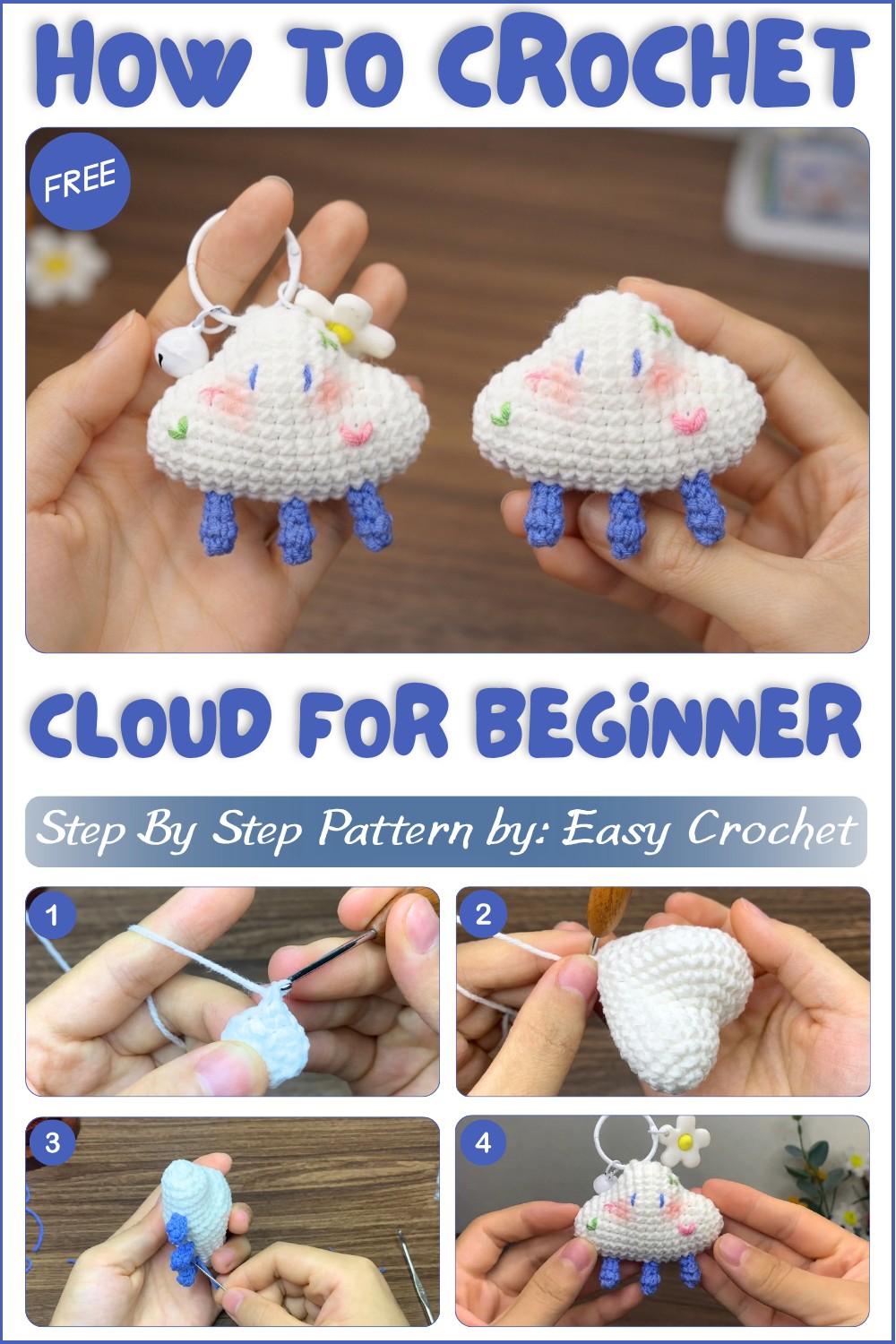 Easy Crochet Cloud Tutorial Beginner Friendly How to Crochet a Cloud 1