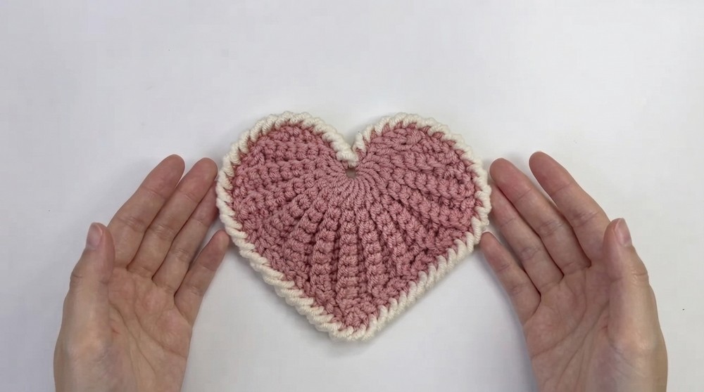 Easy Crochet Coaster Tutorial How to Crochet a Heart Coaster 7