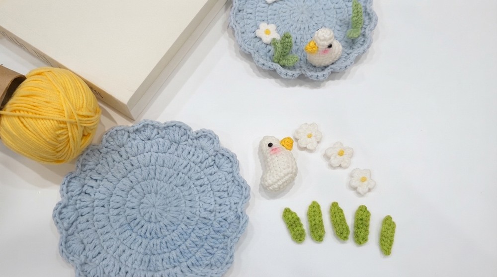 Easy Crochet Coaster for Beginners DUCK POND COASTER (Under 30 Mins!) 10