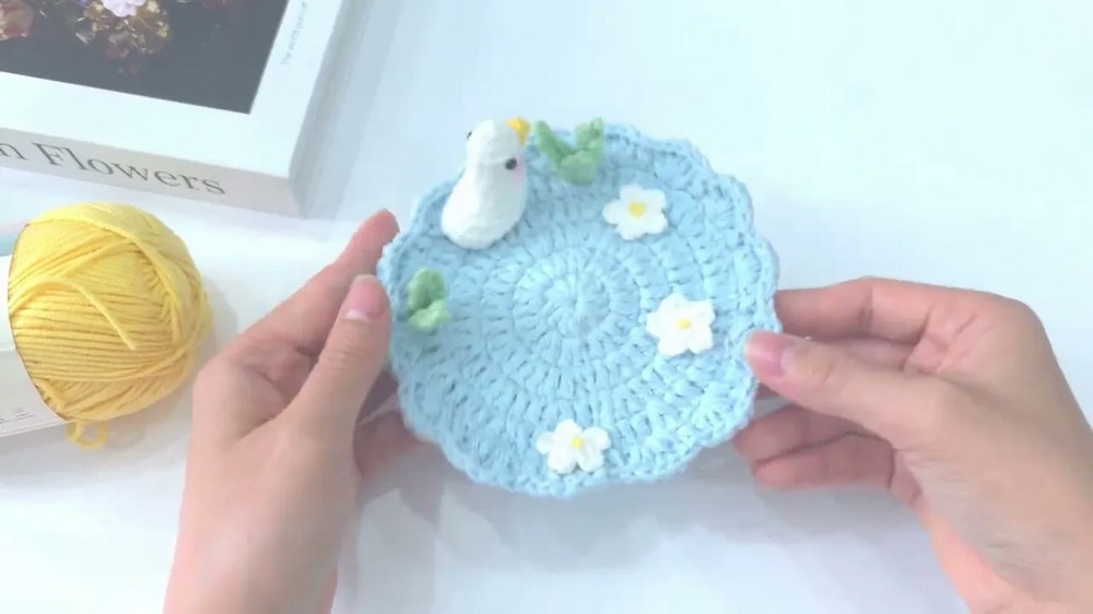 Easy Crochet Coaster for Beginners DUCK POND COASTER (Under 30 Mins!) 11