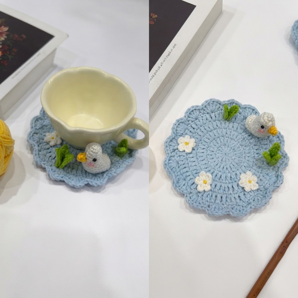 Easy Crochet Coaster for Beginners DUCK POND COASTER (Under 30 Mins!) 13